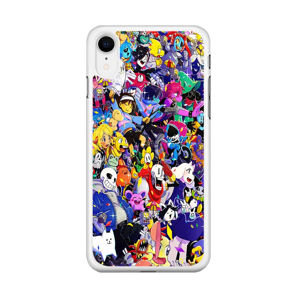 Undertale All Character iPhone XR Case-Rubber / White (2D Case)-Xtracase