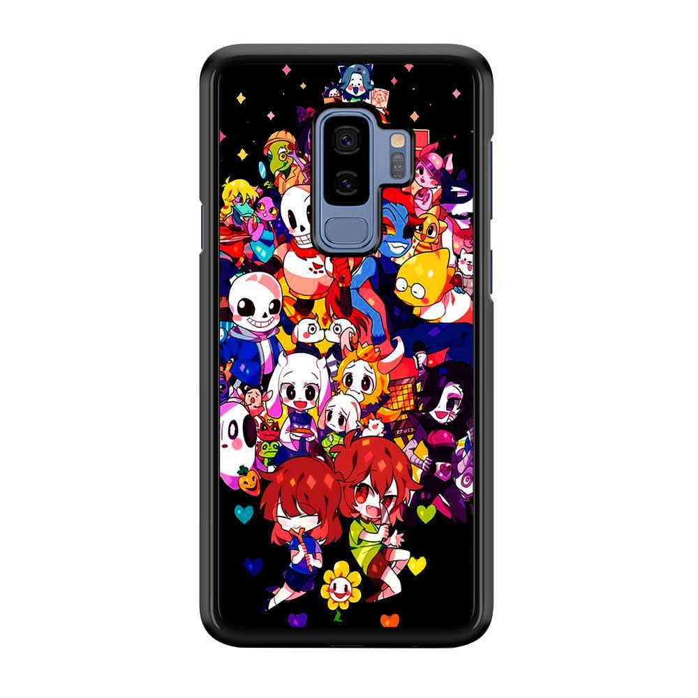 Undertale Black Samsung Galaxy S9 Plus Case-Rubber / White (2D Case)-Xtracase