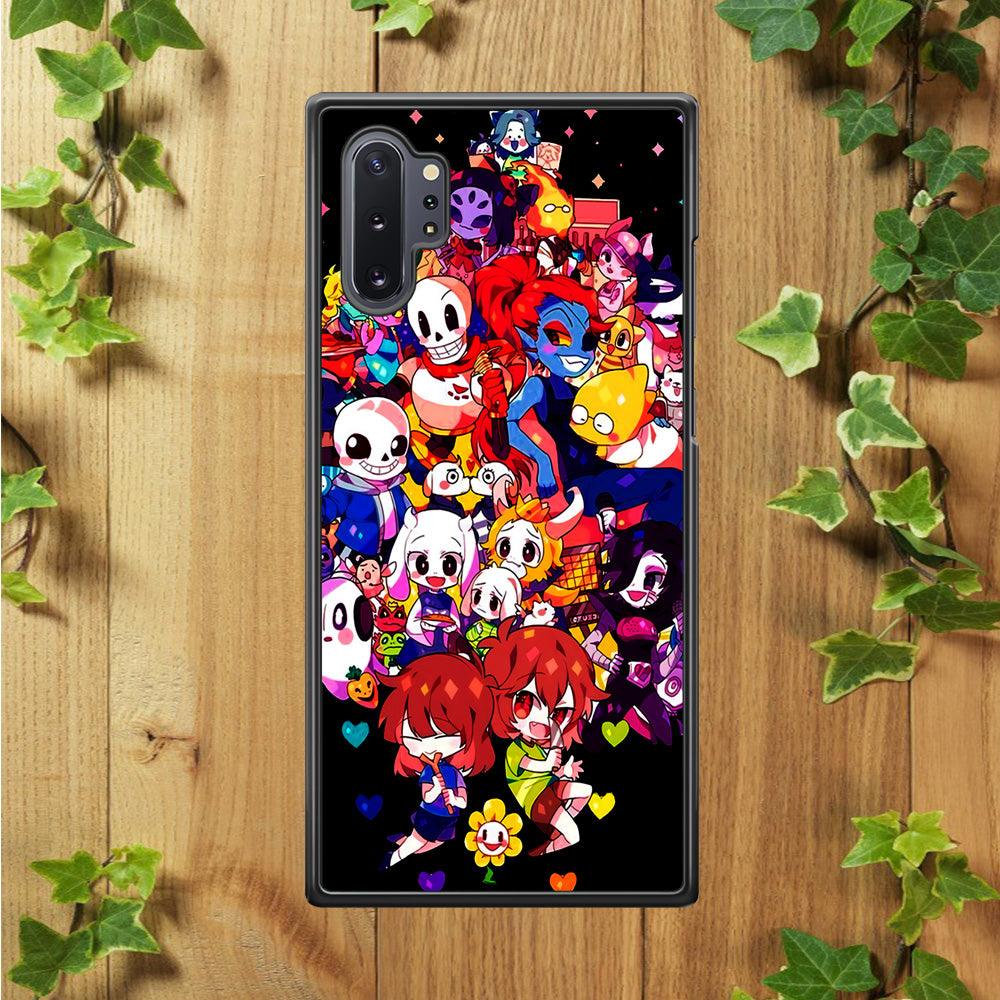 Undertale Black Samsung Galaxy Note 10 Plus Case-Rubber / Black (2D Case)-Xtracase