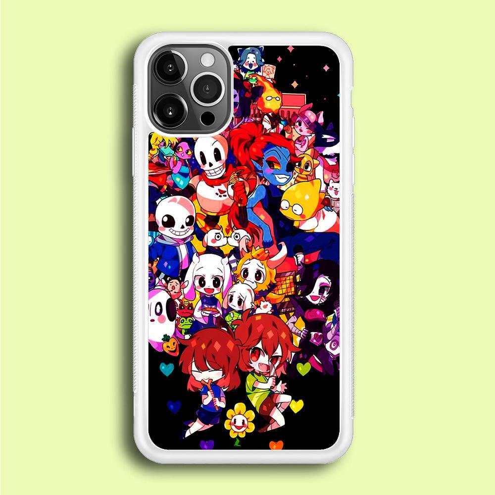 Undertale Black iPhone 12 Pro Case-Rubber / White (2D Case)-Xtracase