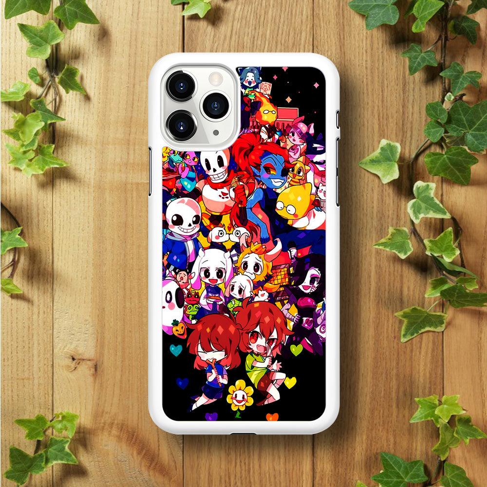 Undertale Black iPhone 11 Pro Case-Rubber / White (2D Case)-Xtracase