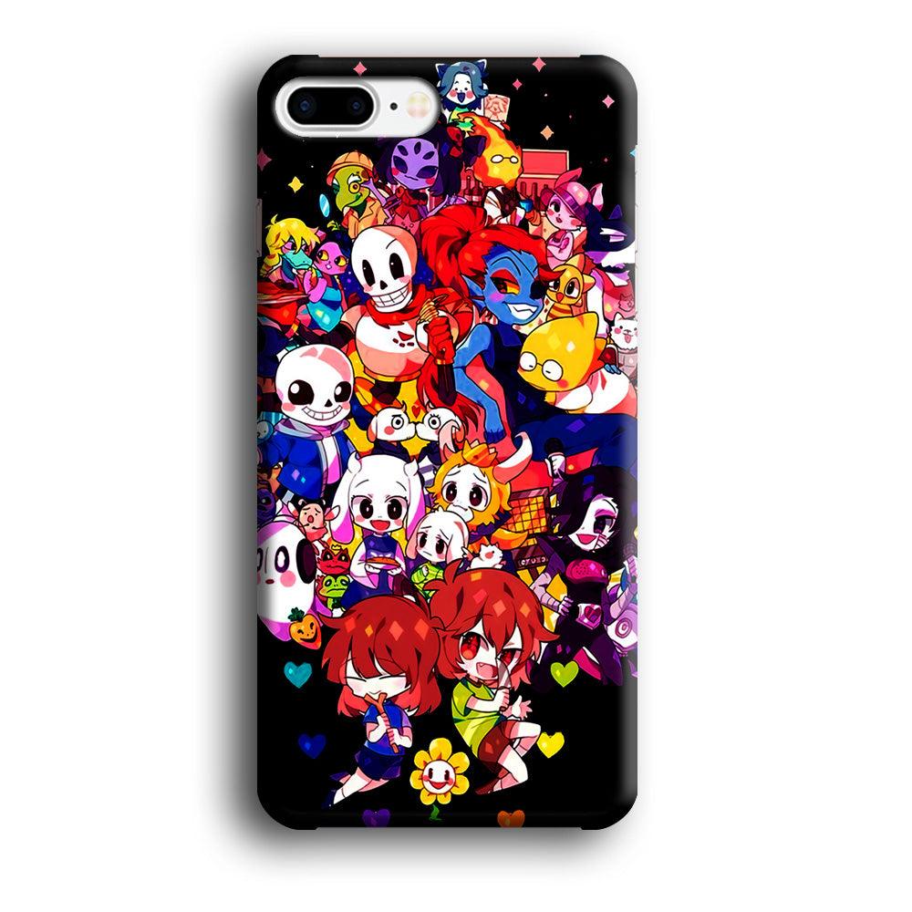 Undertale Black iPhone 8 Plus Case-Plastic / Full Wrap (3D Case)-Xtracase