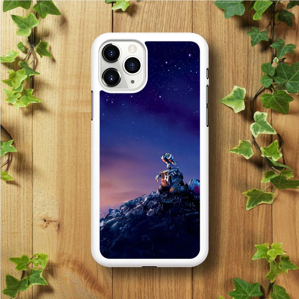 Wall-e Looks Up at The Sky iPhone 11 Pro Case-Rubber / White (2D Case)-Xtracase