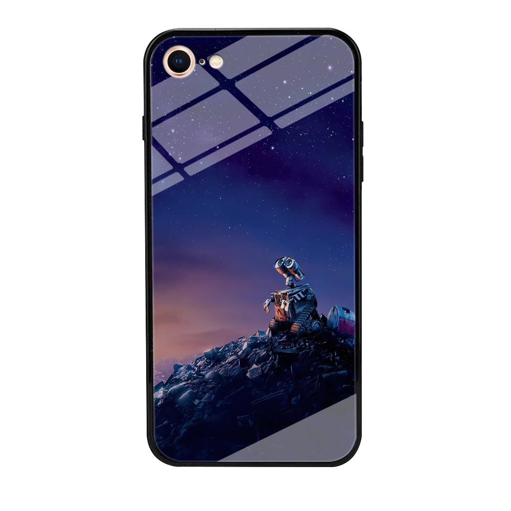 Wall-e Looks Up at The Sky iPhone 7 Case-Tempered Glass Case-Xtracase