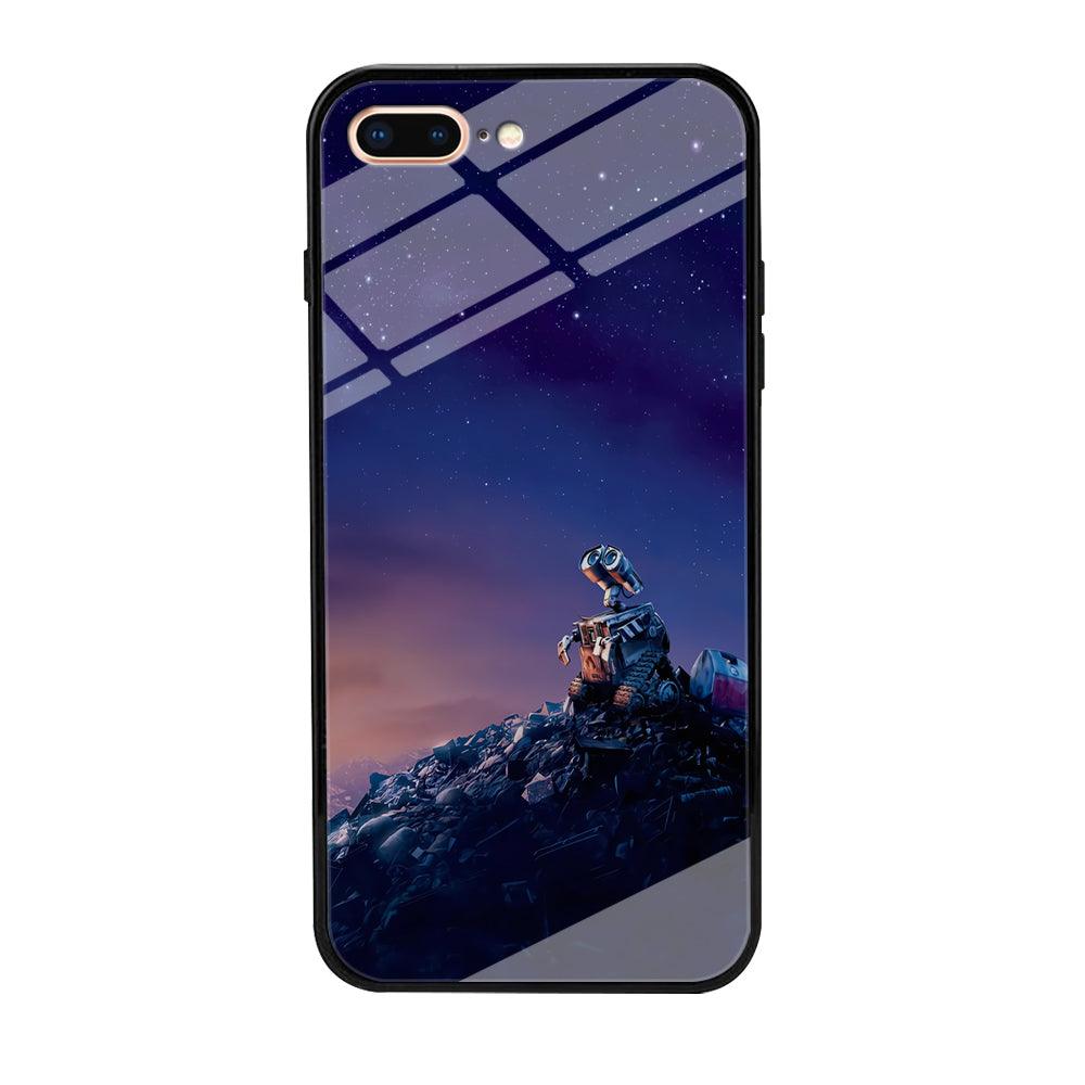 Wall-e Looks Up at The Sky iPhone 7 Plus Case-Tempered Glass Case-Xtracase