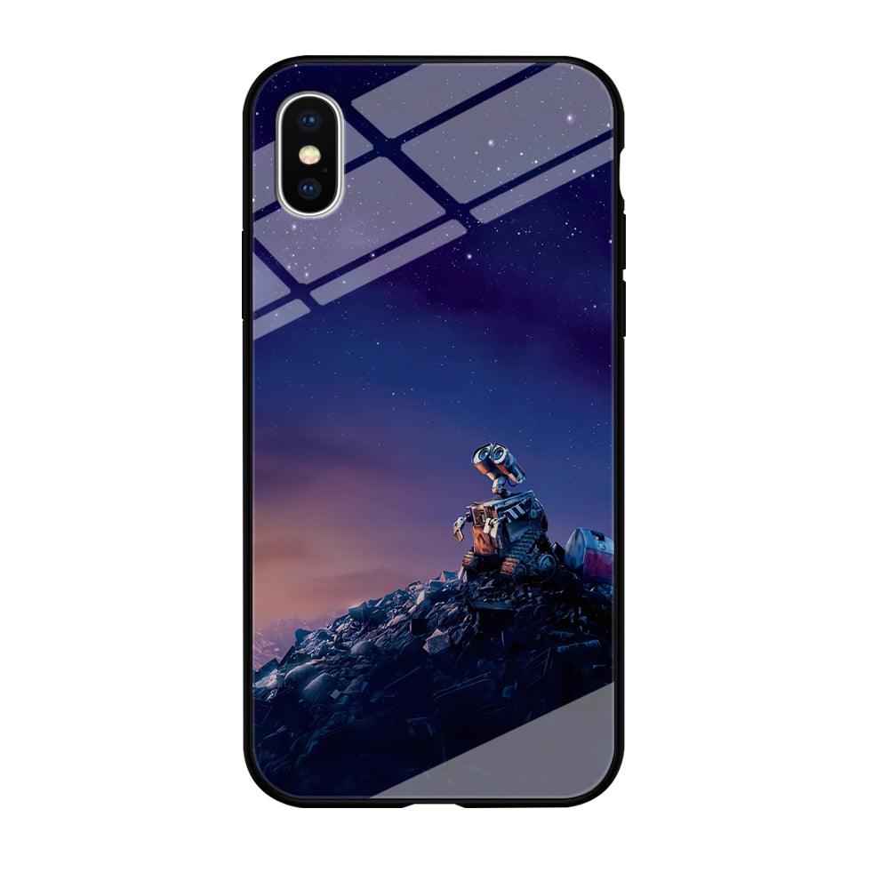 Wall-e Looks Up at The Sky iPhone Xs Max Case-Tempered Glass Case-Xtracase