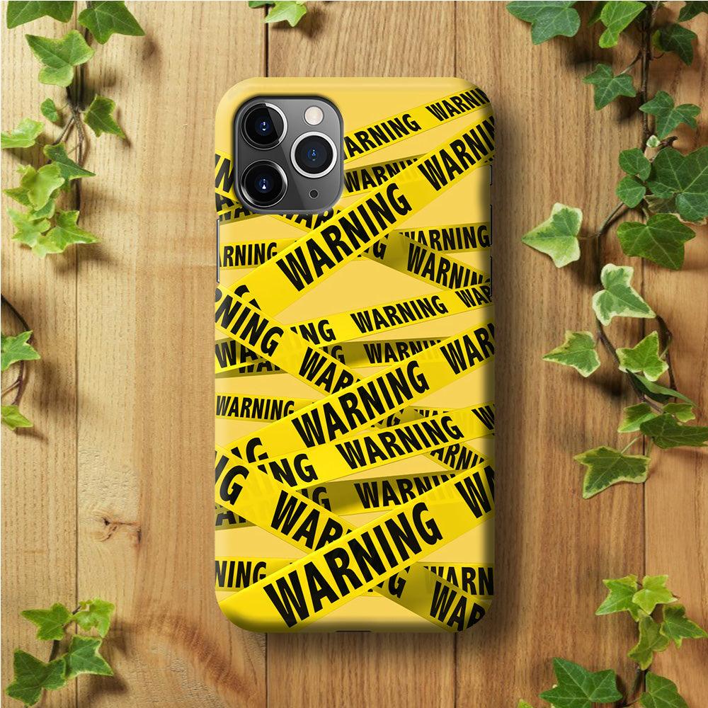 Warning Line Yellow iPhone 11 Pro Case-Plastic / Full Wrap (3D Case)-Xtracase