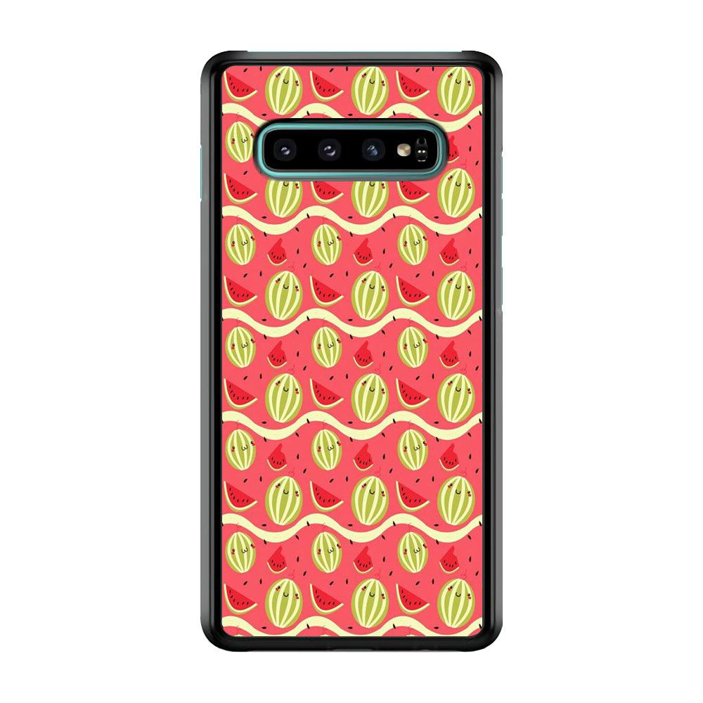 Watermelon Pattern Red Samsung Galaxy S10 Case-Plastic / Full Wrap (3D Case)-Xtracase