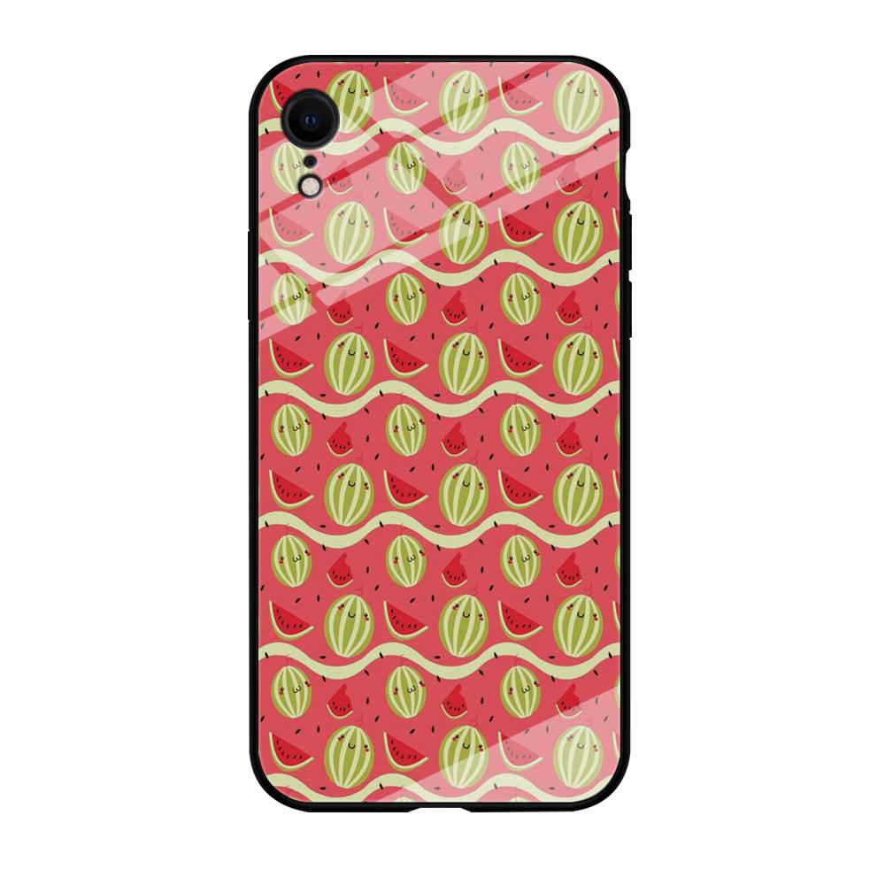 Watermelon Pattern Red iPhone XR Case-Tempered Glass Case-Xtracase