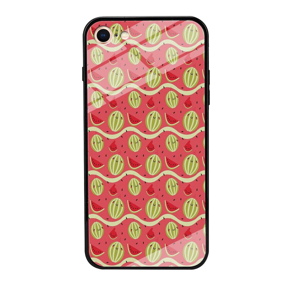 Watermelon Pattern Red iPhone 7 Case-Tempered Glass Case-Xtracase