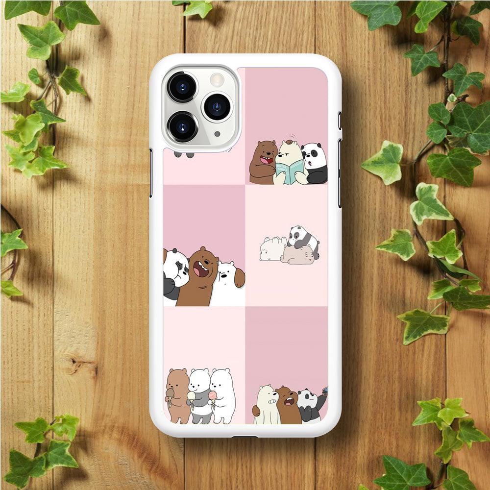 We Bare Bear Daily Life iPhone 11 Pro Case-Rubber / White (2D Case)-Xtracase