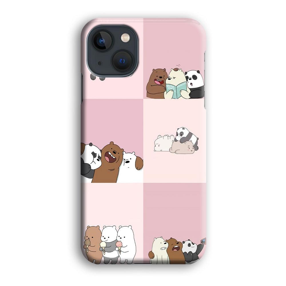 We Bare Bear Daily Life iPhone 13 Mini Case-Plastic / Full Wrap (3D Case)-Xtracase