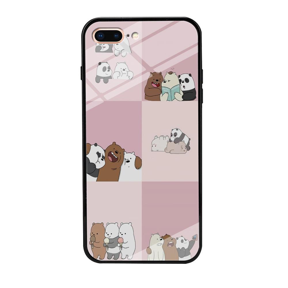 We Bare Bear Daily Life iPhone 7 Plus Case-Tempered Glass Case-Xtracase