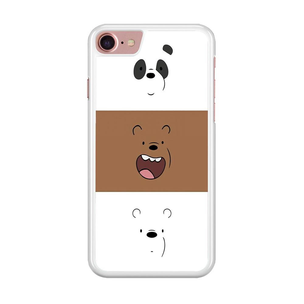 We Bare Bear Face iPhone 7 Case-Rubber / White (2D Case)-Xtracase