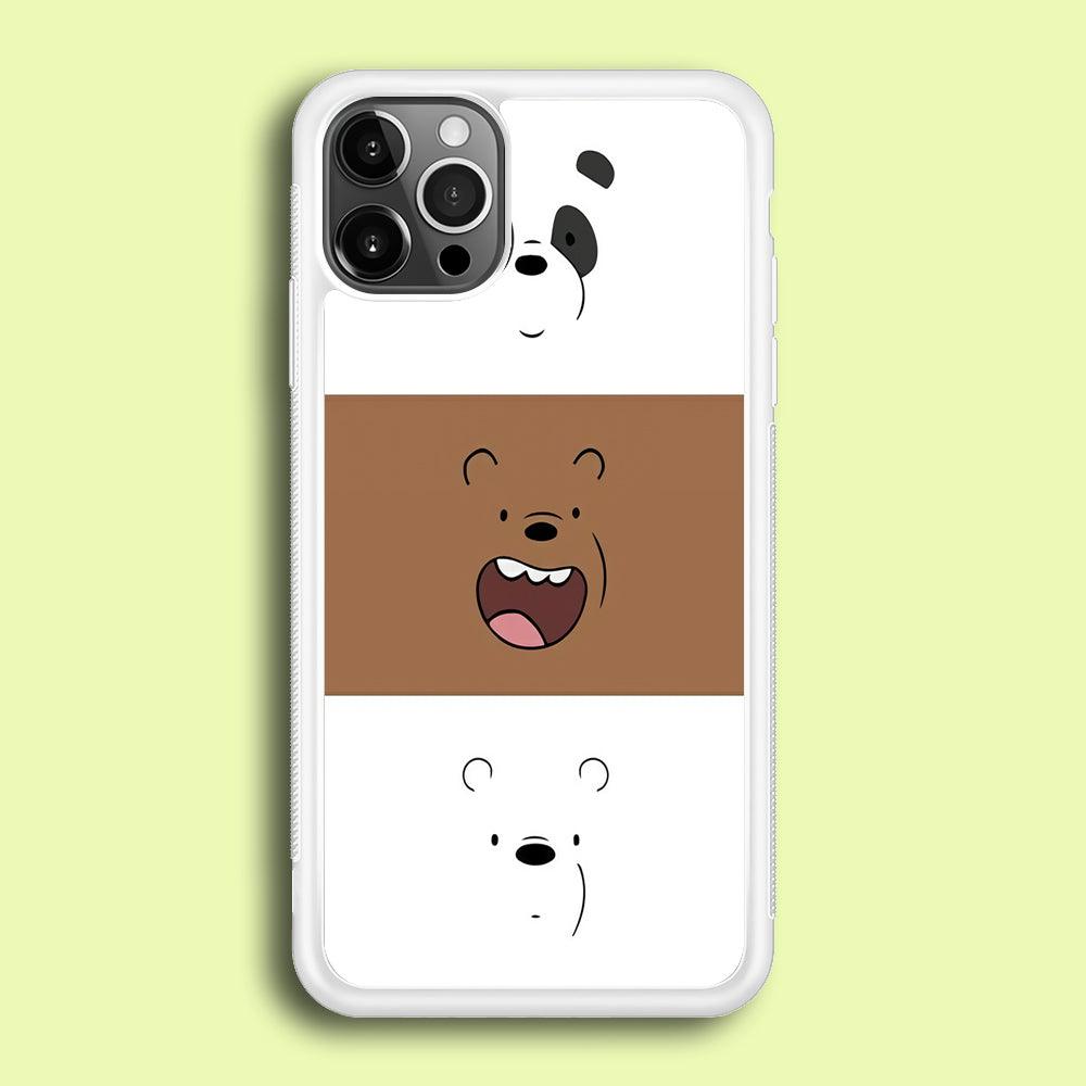 We Bare Bear Face iPhone 12 Pro Case-Rubber / White (2D Case)-Xtracase