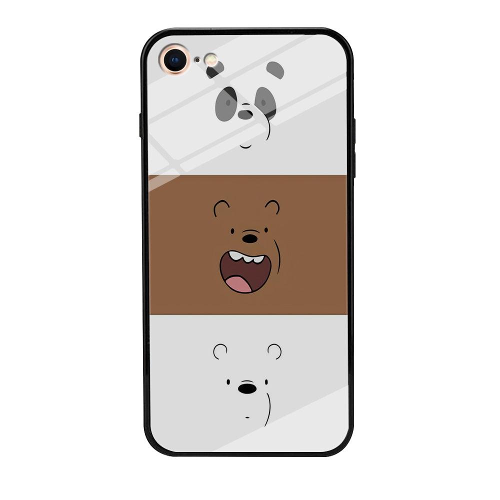 We Bare Bear Face iPhone 8 Case-Tempered Glass Case-Xtracase