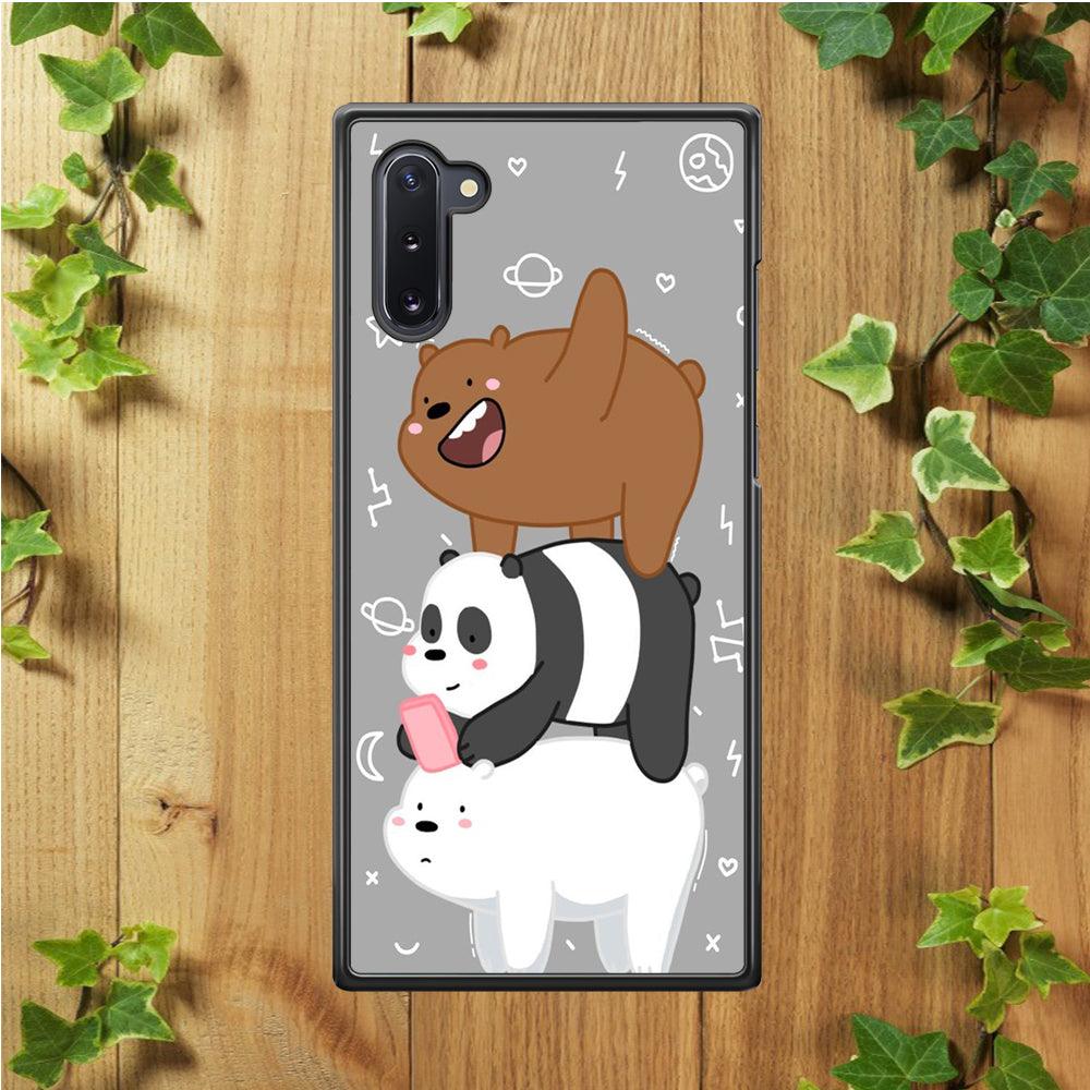 We Bare Bear Overlap Samsung Galaxy Note 10 Case-Rubber / White (2D Case)-Xtracase