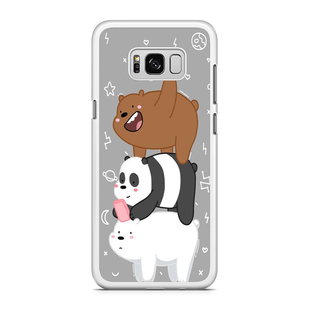 We Bare Bear Overlap Samsung Galaxy S8 Case-Rubber / White (2D Case)-Xtracase