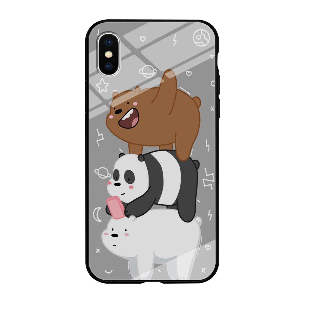 We Bare Bear Overlap iPhone Xs Case-Tempered Glass Case-Xtracase