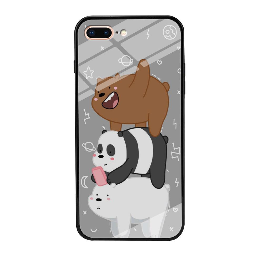 We Bare Bear Overlap iPhone 7 Plus Case-Tempered Glass Case-Xtracase