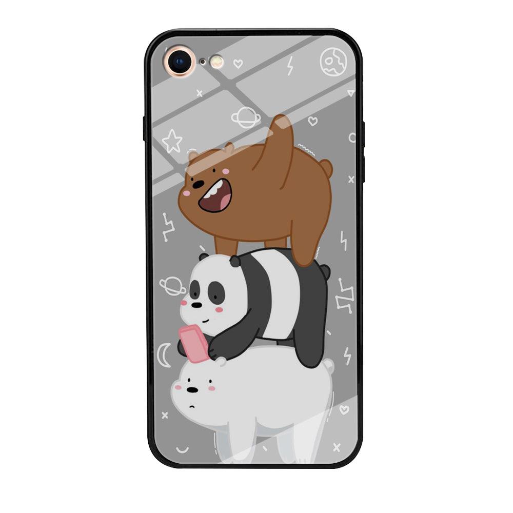 We Bare Bear Overlap iPhone 8 Case-Tempered Glass Case-Xtracase