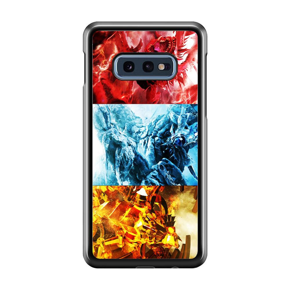 Yu-Gi-Oh 3 Egyptian Gods Samsung Galaxy S10E Case-Rubber / White (2D Case)-Xtracase