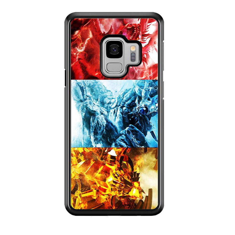 Yu-Gi-Oh 3 Egyptian Gods Samsung Galaxy S9 Case-Rubber / Black (2D Case)-Xtracase