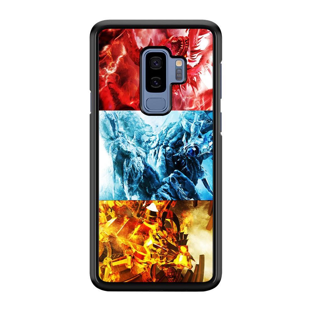 Yu-Gi-Oh 3 Egyptian Gods Samsung Galaxy S9 Plus Case-Rubber / Black (2D Case)-Xtracase