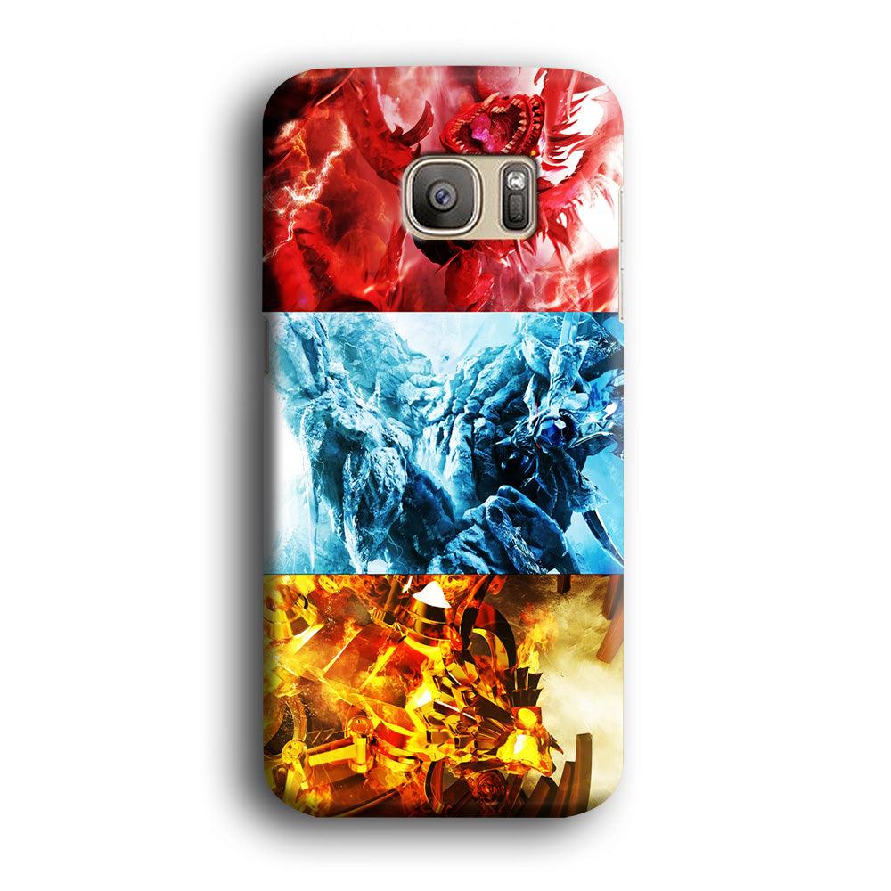 Yu-Gi-Oh 3 Egyptian Gods Samsung Galaxy S7 Edge Case-Plastic / Full Wrap (3D Case)-Xtracase