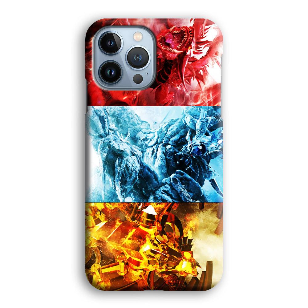 Yu-Gi-Oh 3 Egyptian Gods iPhone 13 Pro Max Case-Plastic / Full Wrap (3D Case)-Xtracase