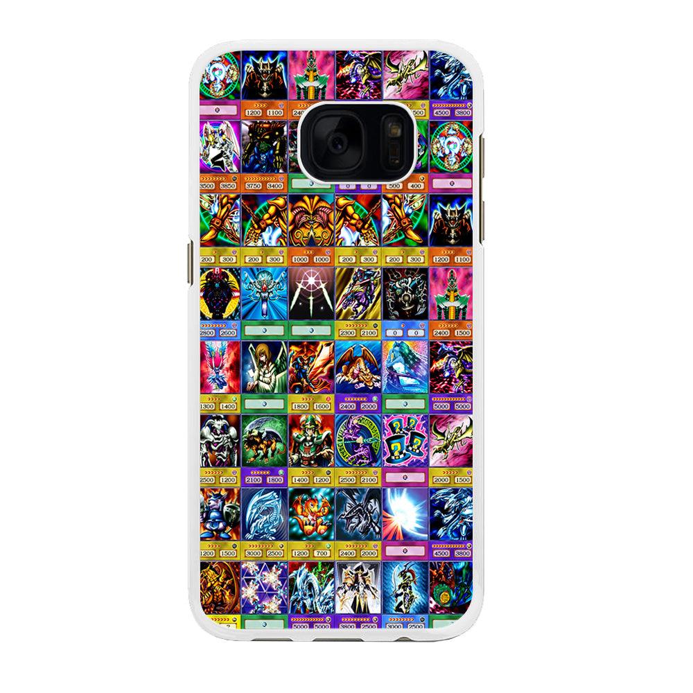Yu-Gi-Oh Cards Collage Samsung Galaxy S7 Edge Case-Rubber / White (2D Case)-Xtracase
