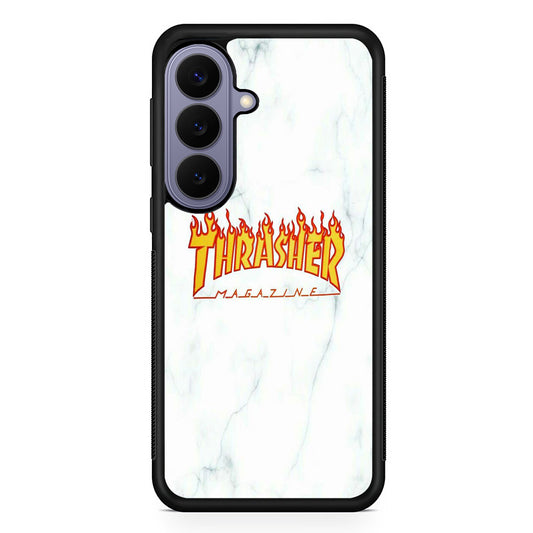 Thrasher White Marble Samsung Galaxy S26 Case | Lightweight Samsung Galaxy S26 Phone Case