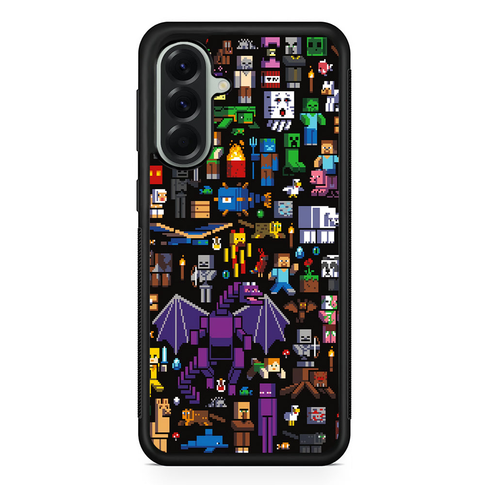 Minicraft All Characters Samsung Galaxy A56 Case | Samsung Galaxy A56 Protective Rubber Case