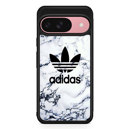 Adidas White Marble Google Pixel 9 Case | Google Pixel 9 Protective Rubber Case