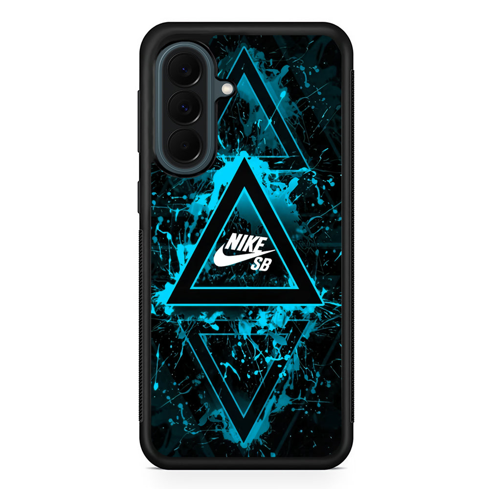 Nike Blue Paint Triangle Samsung Galaxy A37 Case | Samsung Galaxy A37 Rubber Phone Case