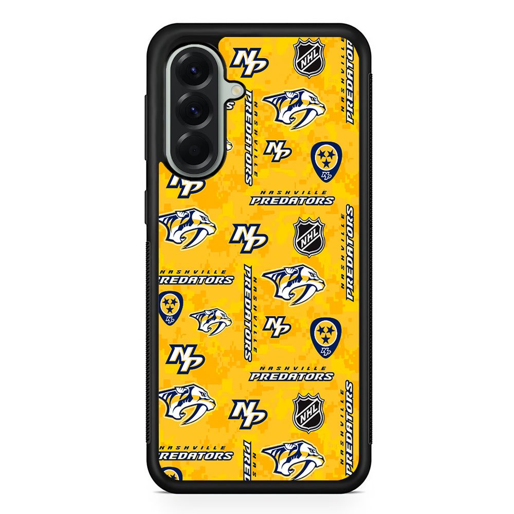NHL Nashville Predators Pixel Samsung Galaxy A56 Case | Samsung Galaxy A56 Protective Rubber Case