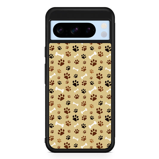 Dog Paw Print and Bones Google Pixel 8 Pro Case | Slim Rubber Case for Google Pixel 8 Pro