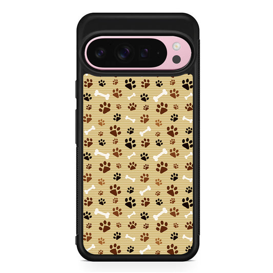 Dog Paw Print and Bones Google Pixel 9 Pro XL Case | Protective Cover