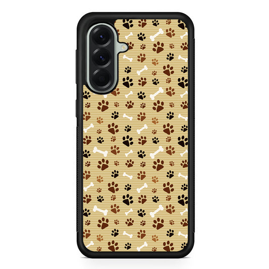 Dog Paw Print and Bones Samsung Galaxy A56 Case | Samsung Galaxy A56 Protective Rubber Case