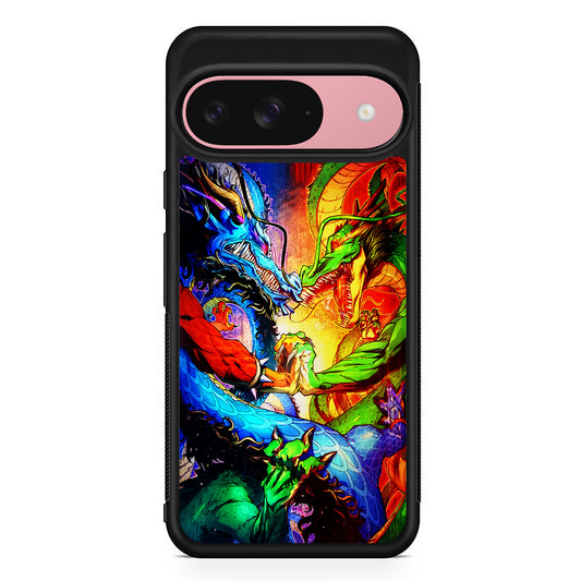 Kaido VS Shenron Crossover Google Pixel 9 Case | Google Pixel 9 Protective Rubber Case