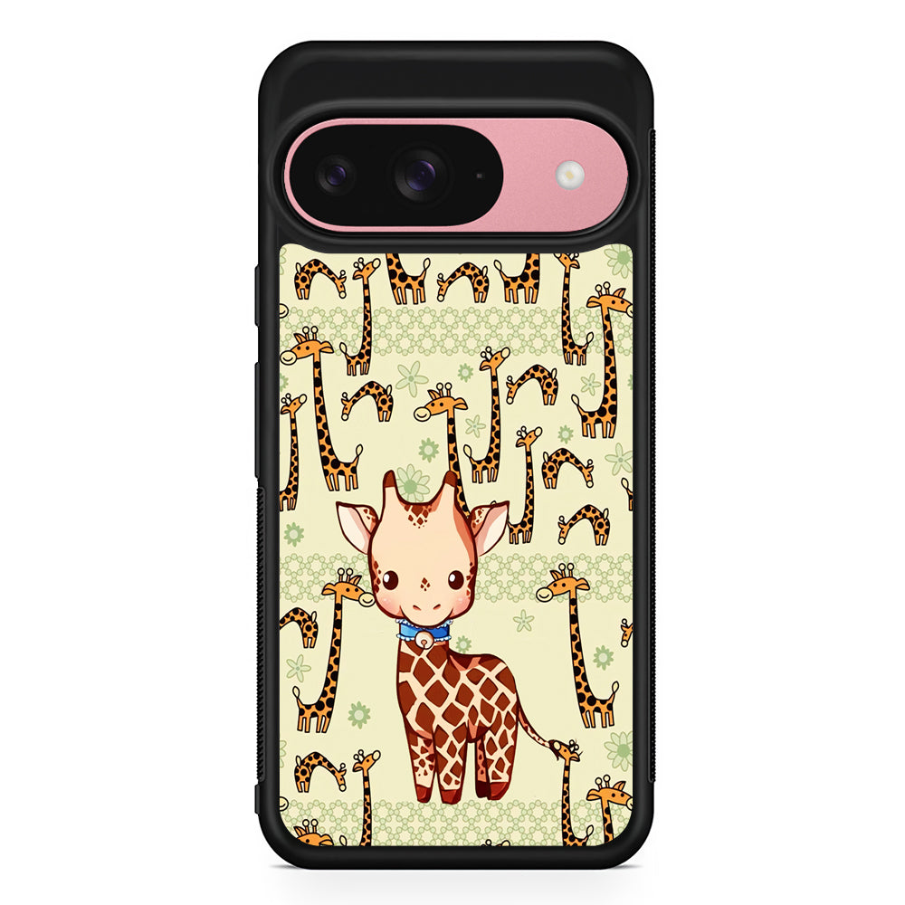 Baby Giraffe Adventure Ground Google Pixel 9 Case | Google Pixel 9 Protective Rubber Case