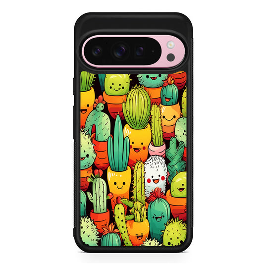 Cactus Cartoon in Pots Google Pixel 9 Pro XL Case | Protective Cover