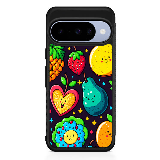 Cute Colorful Fruit Cartoon Google Pixel 10 Case | Google Pixel 10 Rubber Protective Case