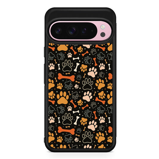 Dog Footprints and Bones Google Pixel 9 Pro XL Case | Protective Cover