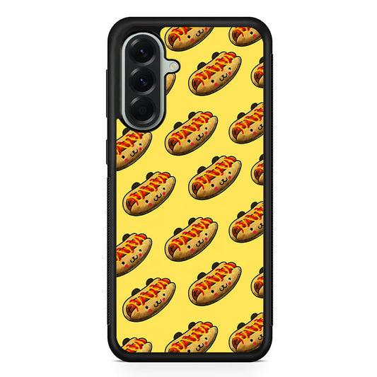 Fast Food Hot Dog Pattern Samsung Galaxy A56 Case | Samsung Galaxy A56 Protective Rubber Case