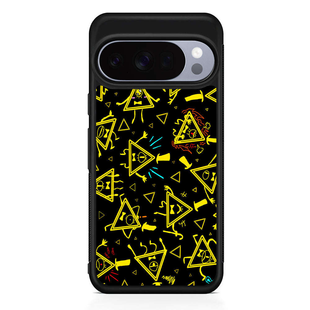Bill Cipher Gravity Falls Doodle Google Pixel 10 Pro Case | Google Pixel 10 Rubber Protective Case
