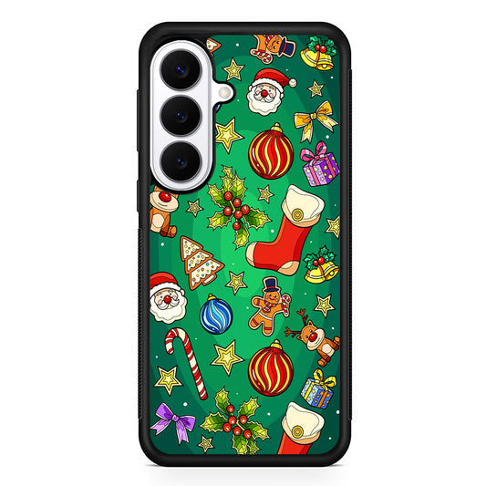 Christmas Ornaments Pattern Green Samsung Galaxy S26 Plus Case | Slim Protective Cover for Samsung Galaxy S26 Plus