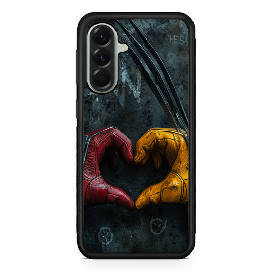 Deadpool and Wolverine Symbol of Love Samsung Galaxy A56 Case | Samsung Galaxy A56 Protective Rubber Case
