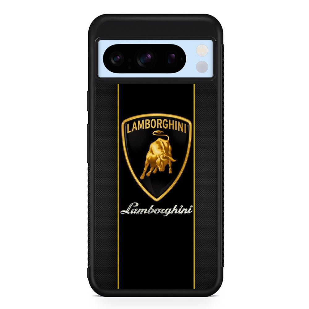 Lamborghini Carbon Stripe Gold Google Pixel 8 Pro Case | Slim Protective Cover