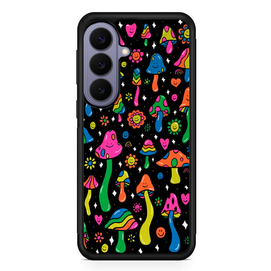 Various Mushrooms Smile Colorful Samsung Galaxy S26 Case | Durable Rubber Case for Samsung Galaxy S26